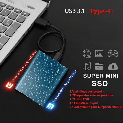 disque dur externe usb 3.2 portable super mini ssd