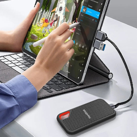 disque dur externe usb 3.2 portable tablette femme travail