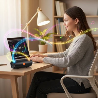 Enceinte bluetooth design cylindrique portable