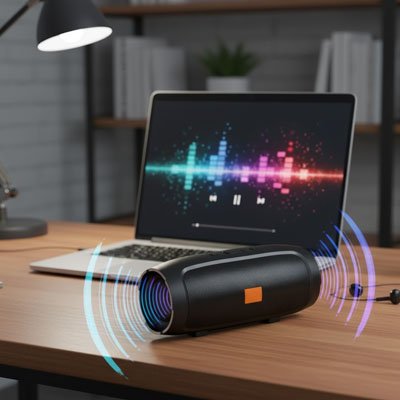 Enceinte bluetooth diffusion audio 360 degres