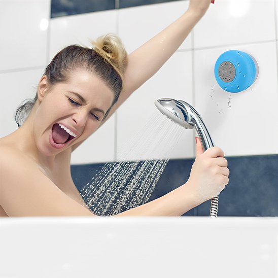 Enceinte bluetooth fixation ventouse douche