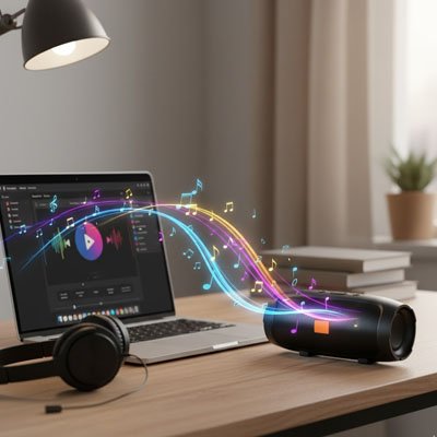 Enceinte bluetooth fonctionne appareil equipe avec technologie sans fil 