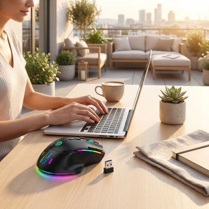 Souris sans fil | Gaming RGB 10 boutons