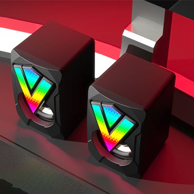 Haut parleur PC eclairage led multicolore 