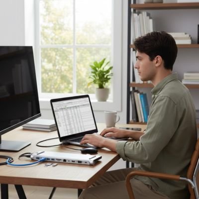 Hub usb​ c fonctionne avec ordinateur portable récent équipés ports USB-C