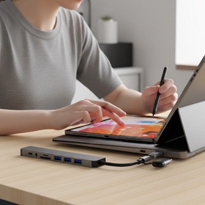Hub usb​ fonction charge alimenter appareil pendant utilisation