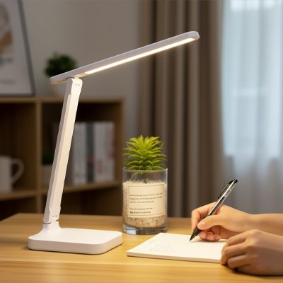 Lampe de bureau base stable compacte