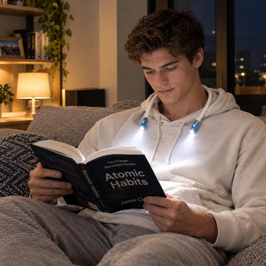 lampe de lecture flexo jeune homme divan lampe