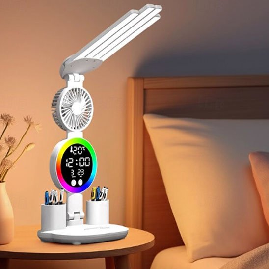Lampes de bureau compartiments integres ranger stylos crayons 