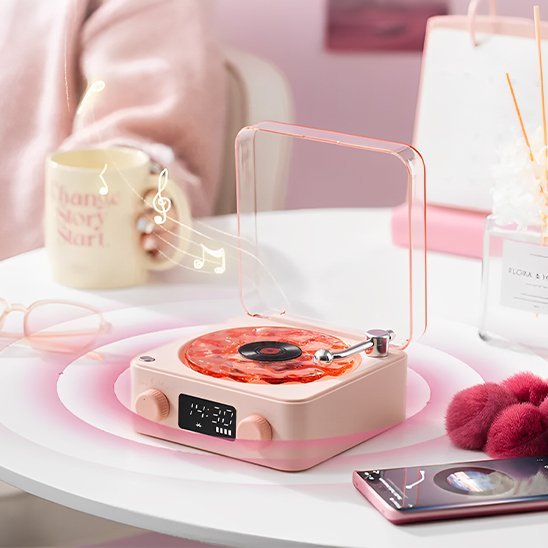 mini enceinte bluetooth rose