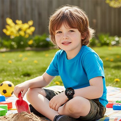 Montre enfant​ garcon cour plante