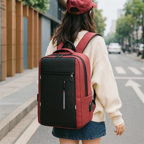 sac a dos ordinateur comforttech rouge femme exterieur