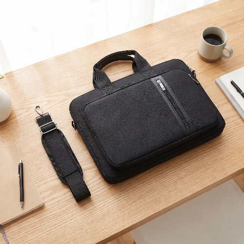 sac ordinateur etanche ultra leger noir table en bois 