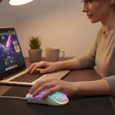 Souris filaire connexion filaire avec gaine textile 