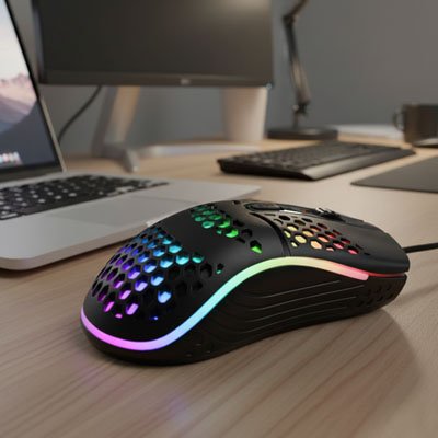 Souris filaire perforations hexagonales 