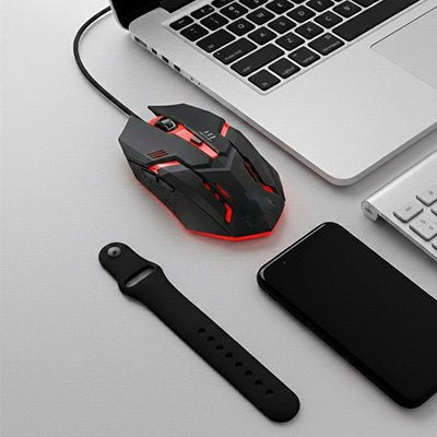 Souris filaire systeme lumineux rouge integre