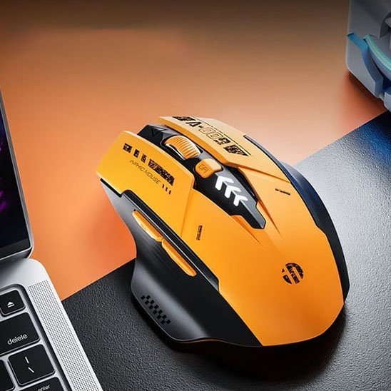 souris sans fil ergonomique pro jaune