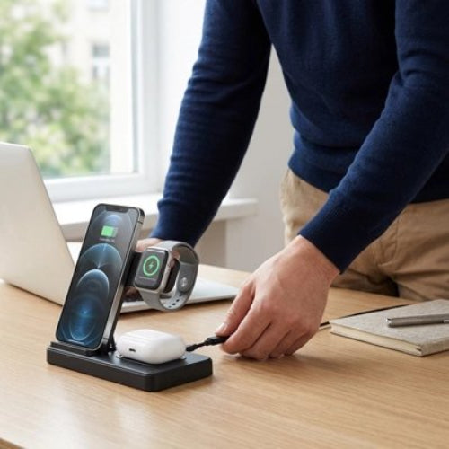 station de charge multidevice rapide homme bureau partable
