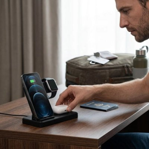 station de charge multidevice rapide homme passeport 