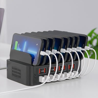 station de charge multiport pratique plein