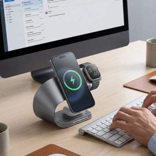 station de charge multiport simultane clavier cafe montre