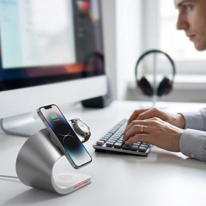 station de charge multiport simultane homme ecouteur travail