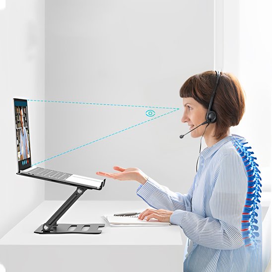 Support ordinateur portable amélioration posturale