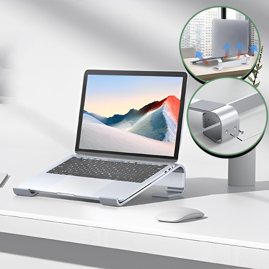 Support ordinateur portable appuis larges et stables