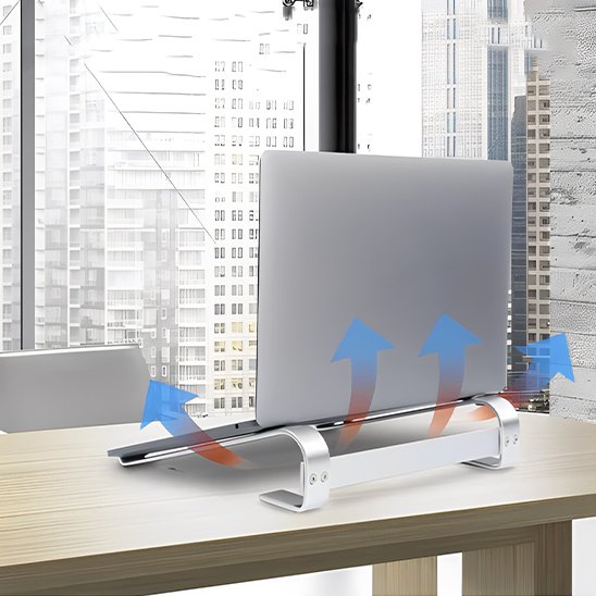 Support ordinateur portable circulation air optimisée sous ordinateur 