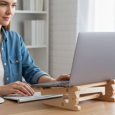 Support pour ordinateur portable bureau femme clavier