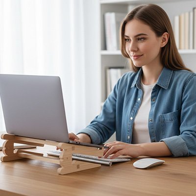 Support pour ordinateur portable femme bureau