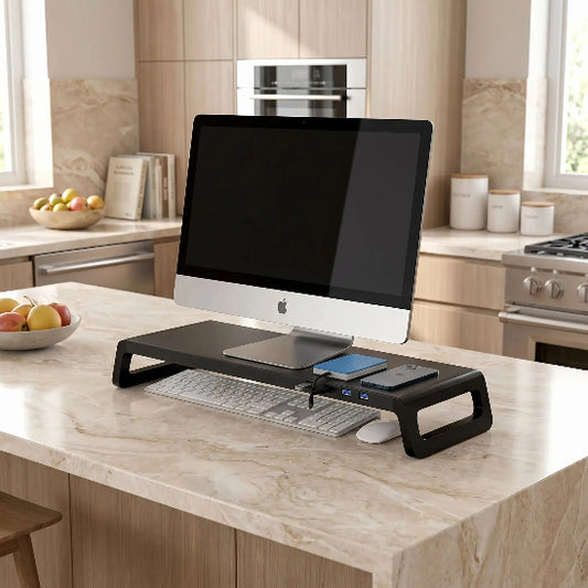 support ordinateur ergonomique usb ilot cuisine