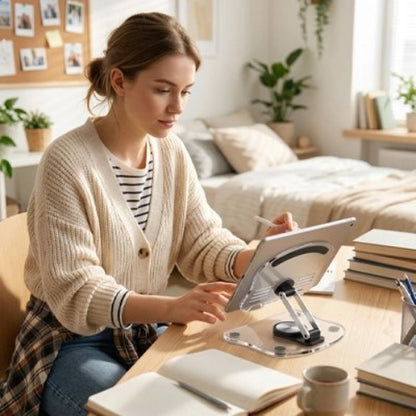 support pour tablette reglable et stable femme travail tablette cafe