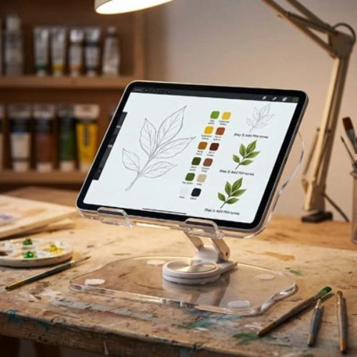 support pour tablette reglable et stable lampe crayon